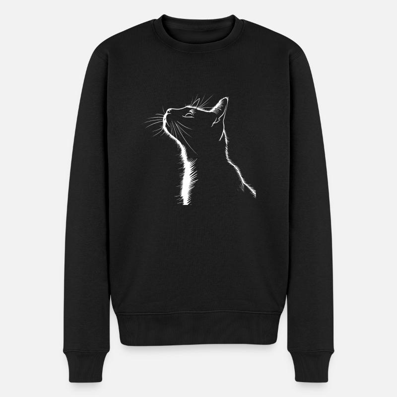 Katze, katzenmotiv - Männer Premium Bio Pullover - Schwarz