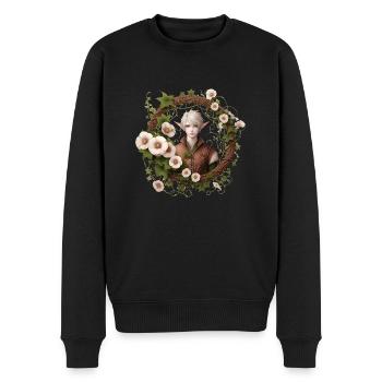 Elfe des fleurs - Pull Premium bio Homme - noir - Devant - Nico (187cm)