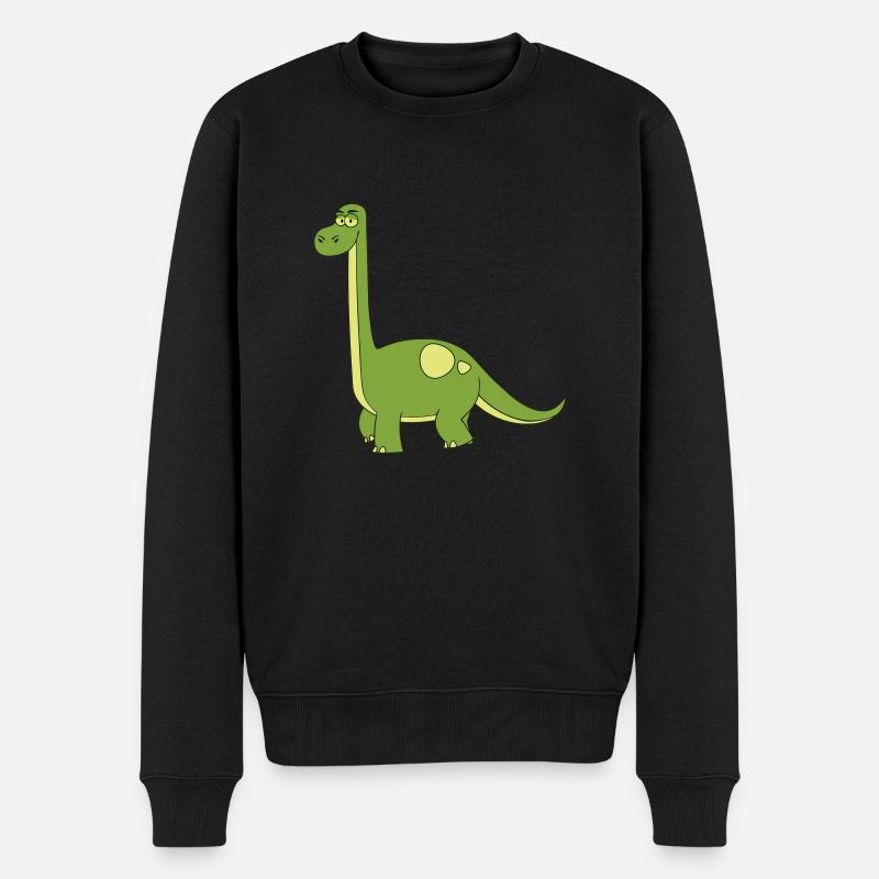 Dino - Männer Premium Bio Pullover - Schwarz