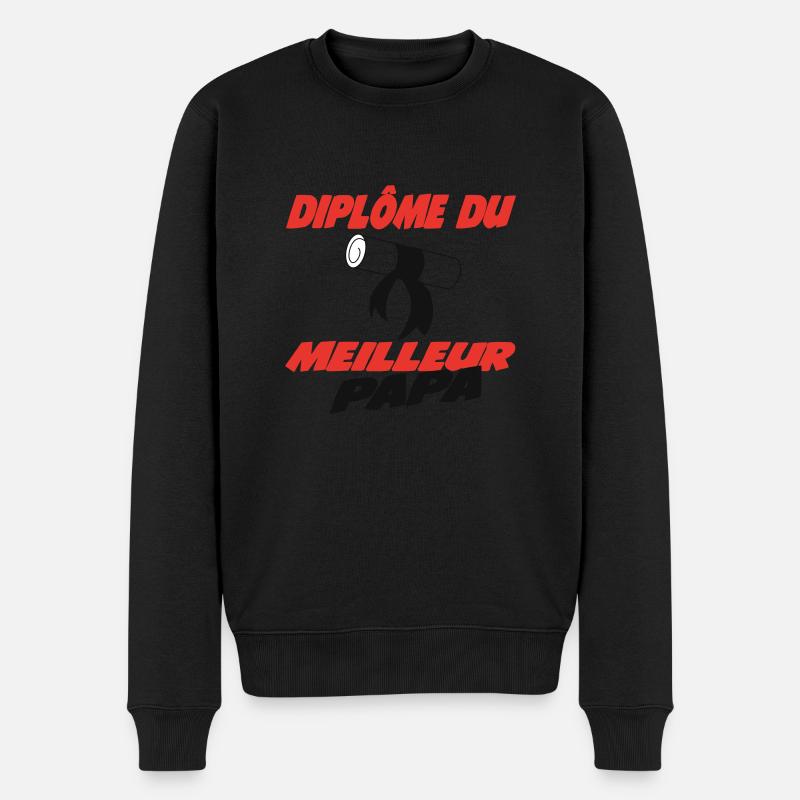 Bestes Papa-Diplom - Männer Premium Bio Pullover - Schwarz