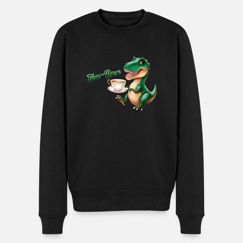 Tea-Rex |T-Rex | Rex | Dinosaure | Calembour - Pull Premium bio Homme - noir