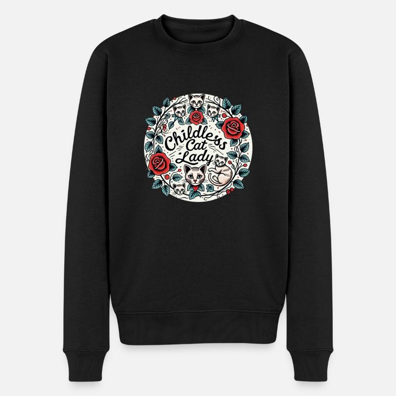 Dame chat sans enfant - Pull Premium bio Homme - noir