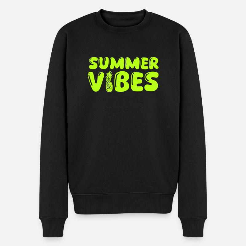 summer vibes - Männer Premium Bio Pullover - Schwarz