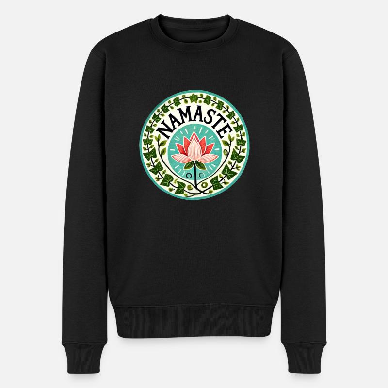 Namaste - Männer Premium Bio Pullover - Schwarz