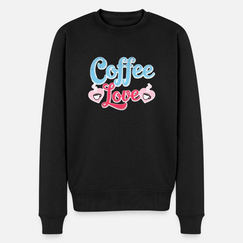 Kaffee-Liebe - Männer Premium Bio Pullover - Schwarz