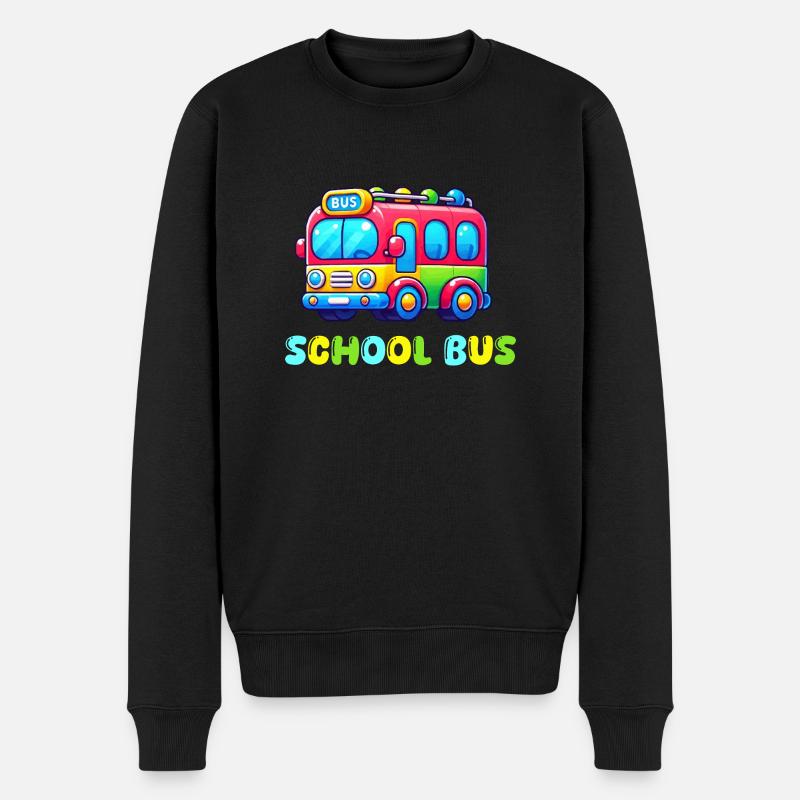 bus schule - Männer Premium Bio Pullover - Schwarz
