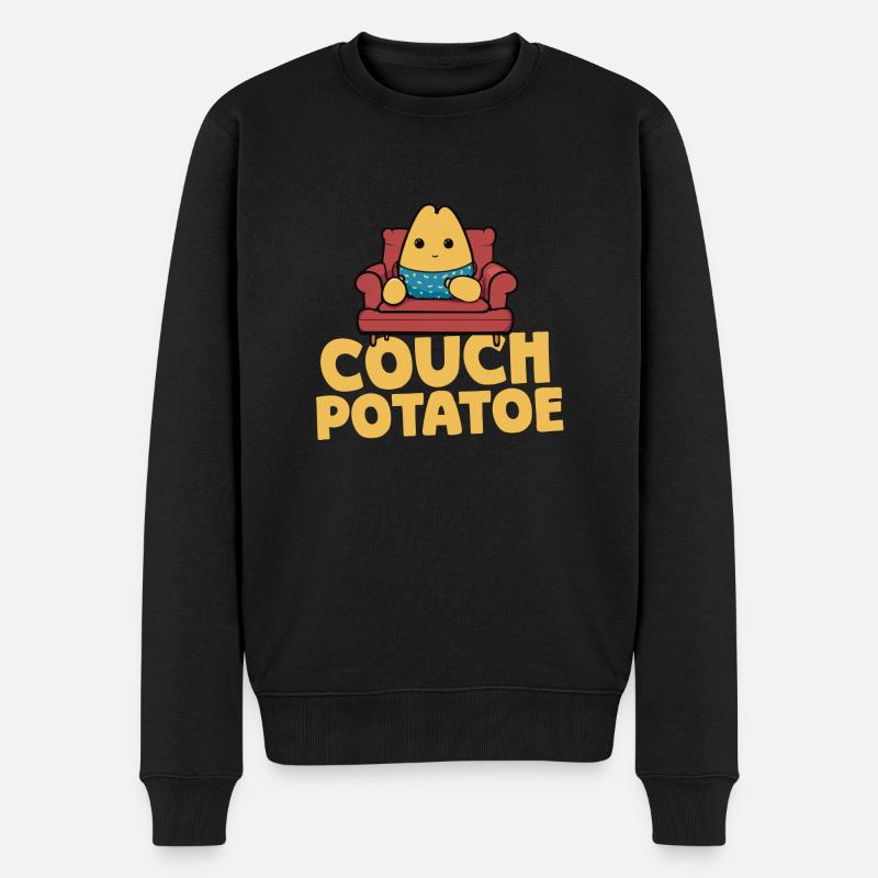 Couchpotatoe Entspannung - Männer Premium Bio Pullover - Schwarz