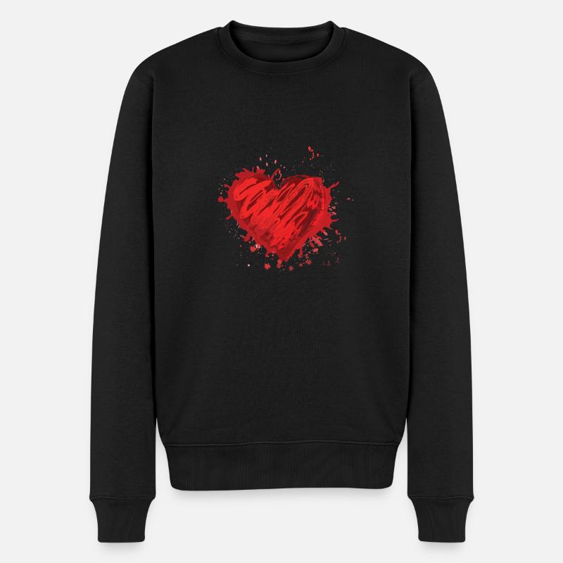 Coeur abstrait - Pull Premium bio Homme - noir