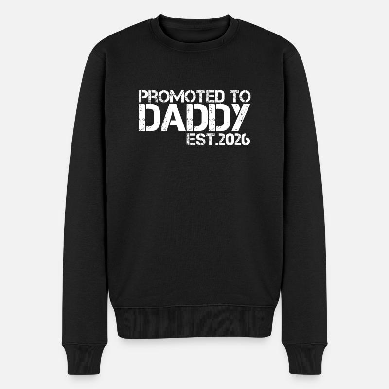 Befördert Zum Papa Est. 2026 - Männer Premium Bio Pullover - Schwarz