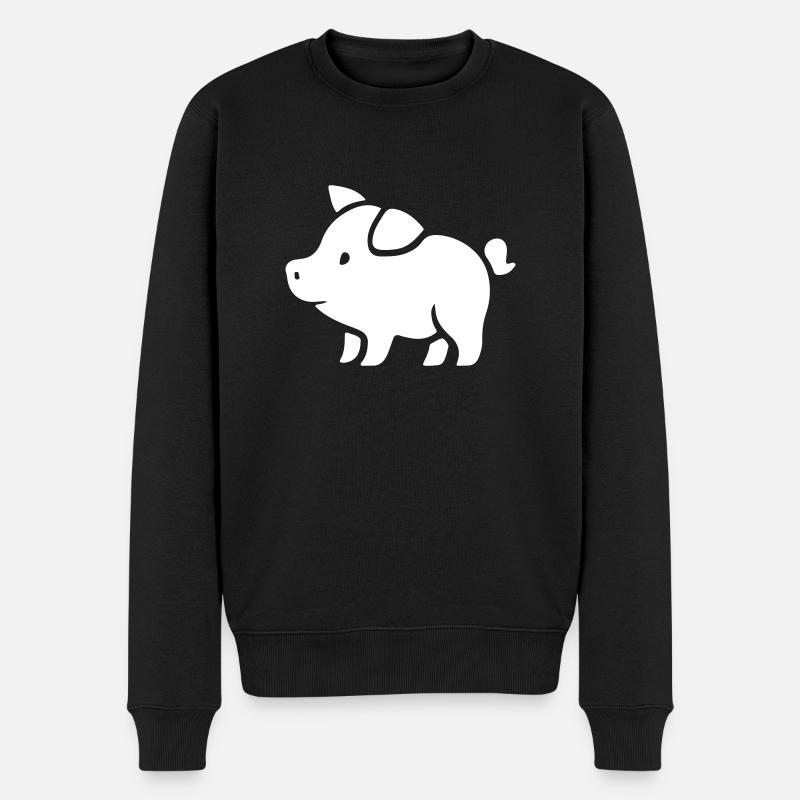 Schweinchen Sau Eber - Männer Premium Bio Pullover - Schwarz