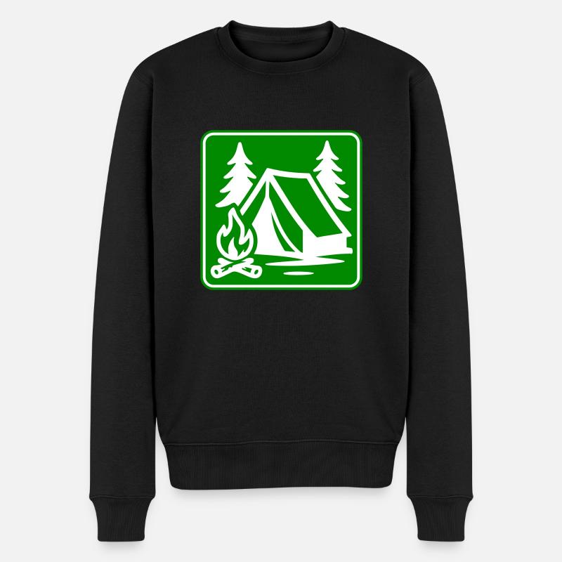 Camping Zelt Symbol - Männer Premium Bio Pullover - Schwarz