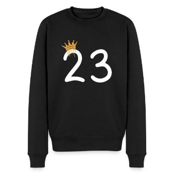 23 - Men's Premium Organic Jumper - black - Front - Nico (187cm)