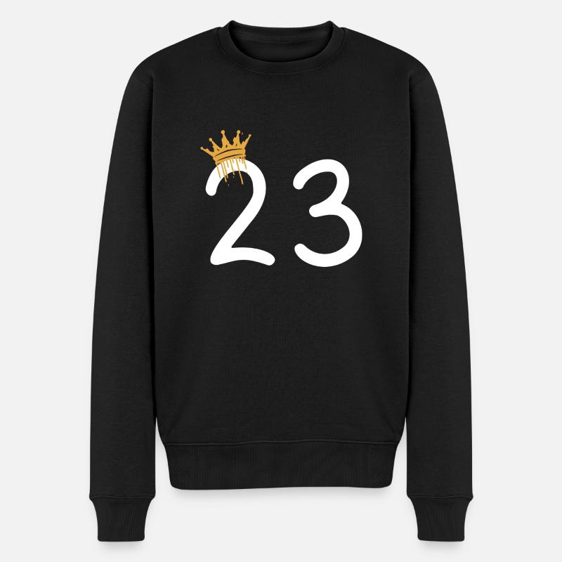 23 - Männer Premium Bio Pullover - Schwarz