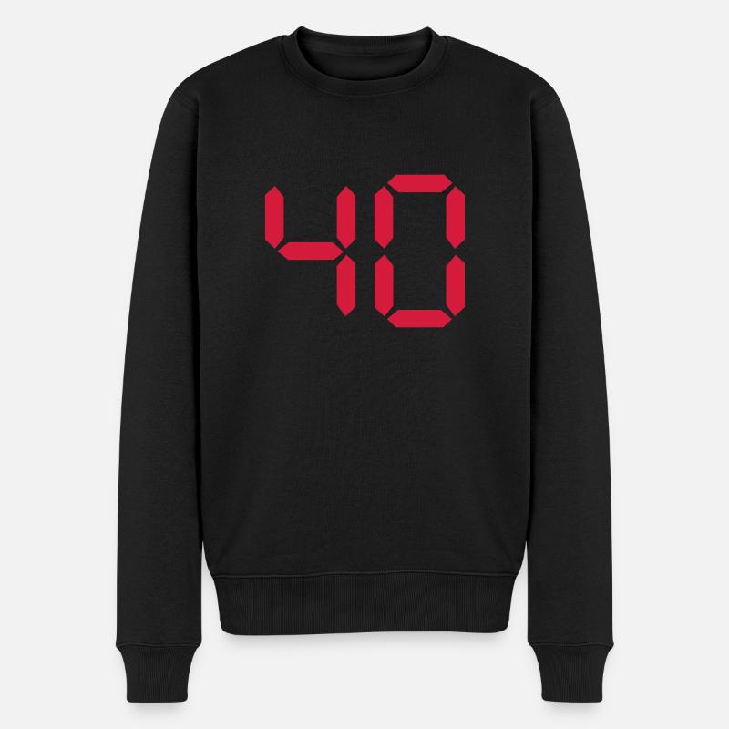 40 - Männer Premium Bio Pullover - Schwarz