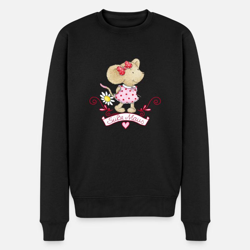 Kikibell Suesse Maus Banner - Männer Premium Bio Pullover - Schwarz