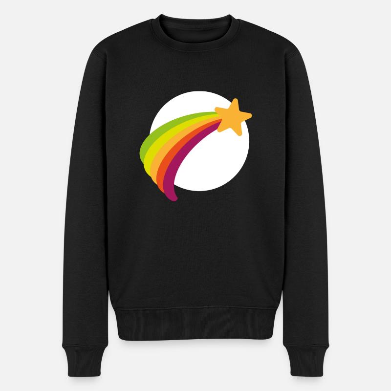 Glücksbärchi Regenbogen - Männer Premium Bio Pullover - Schwarz