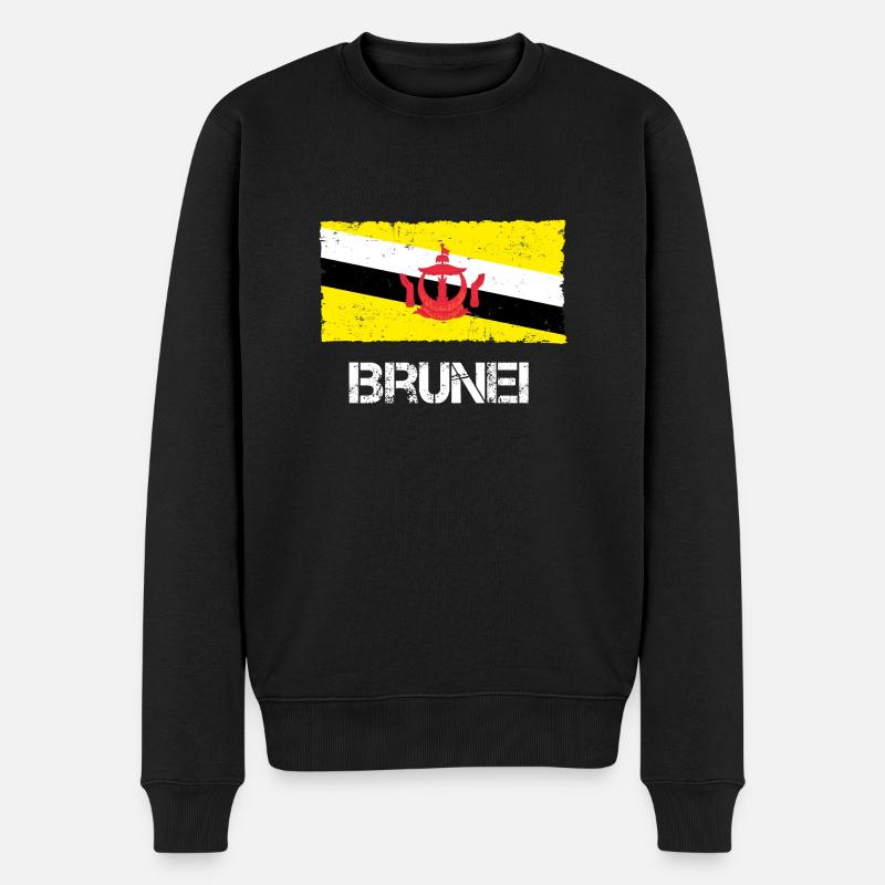 Brunei - Männer Premium Bio Pullover - Schwarz