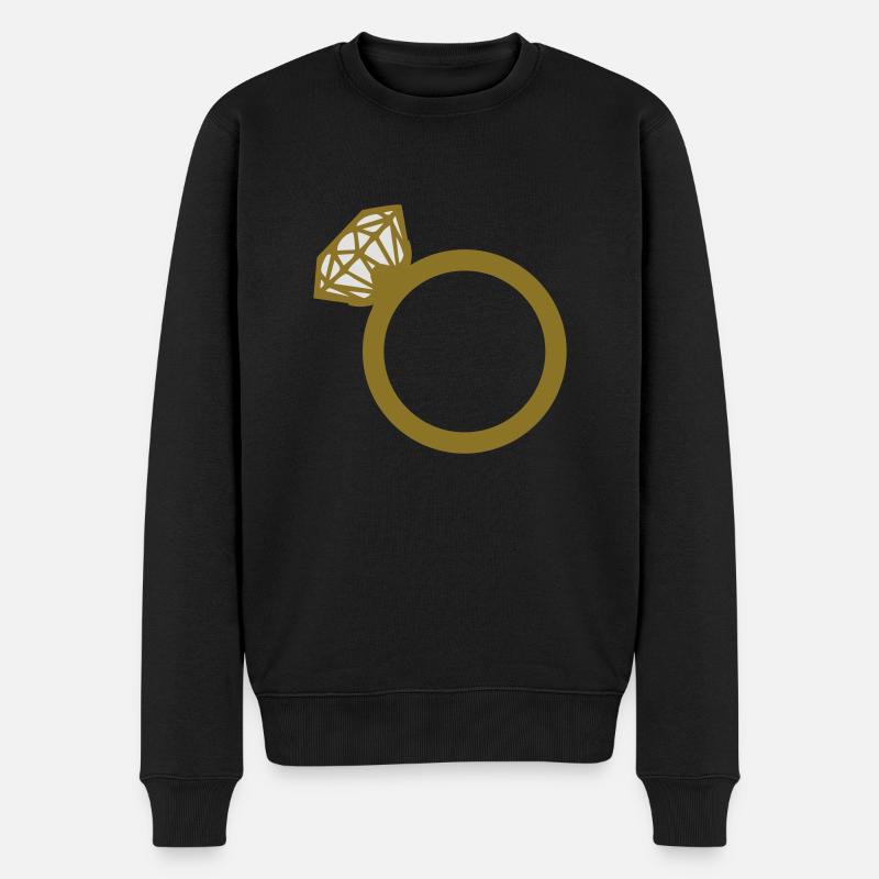 diamond ring - Männer Premium Bio Pullover - Schwarz