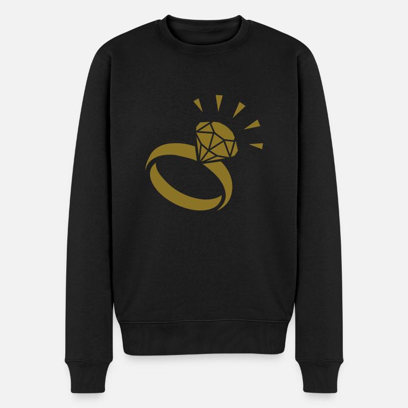 Diamantring - Männer Premium Bio Pullover - Schwarz