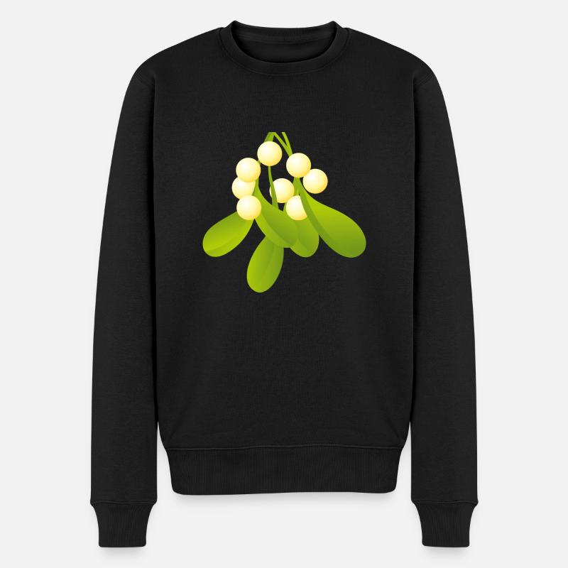 Smiley Viscum - Männer Premium Bio Pullover - Schwarz