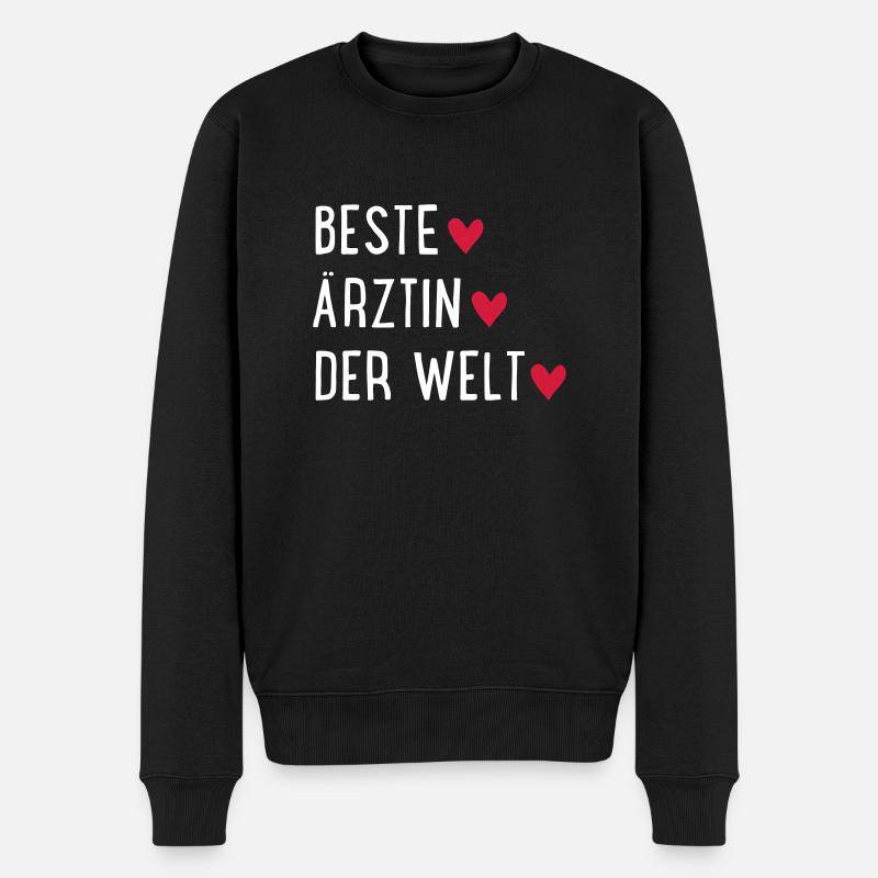 Beste Ärztin der Welt - Männer Premium Bio Pullover - Schwarz