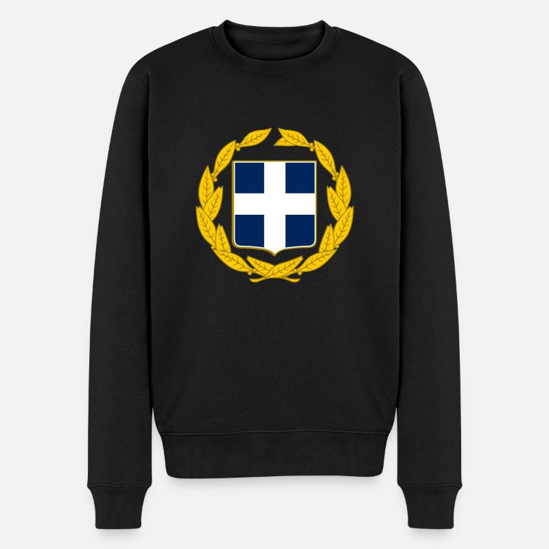 Greek emblem - Männer Premium Bio Pullover - Schwarz