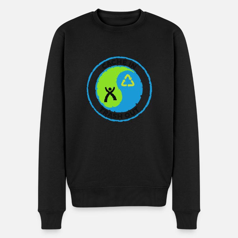 Cache in Trash out - Männer Premium Bio Pullover - Schwarz