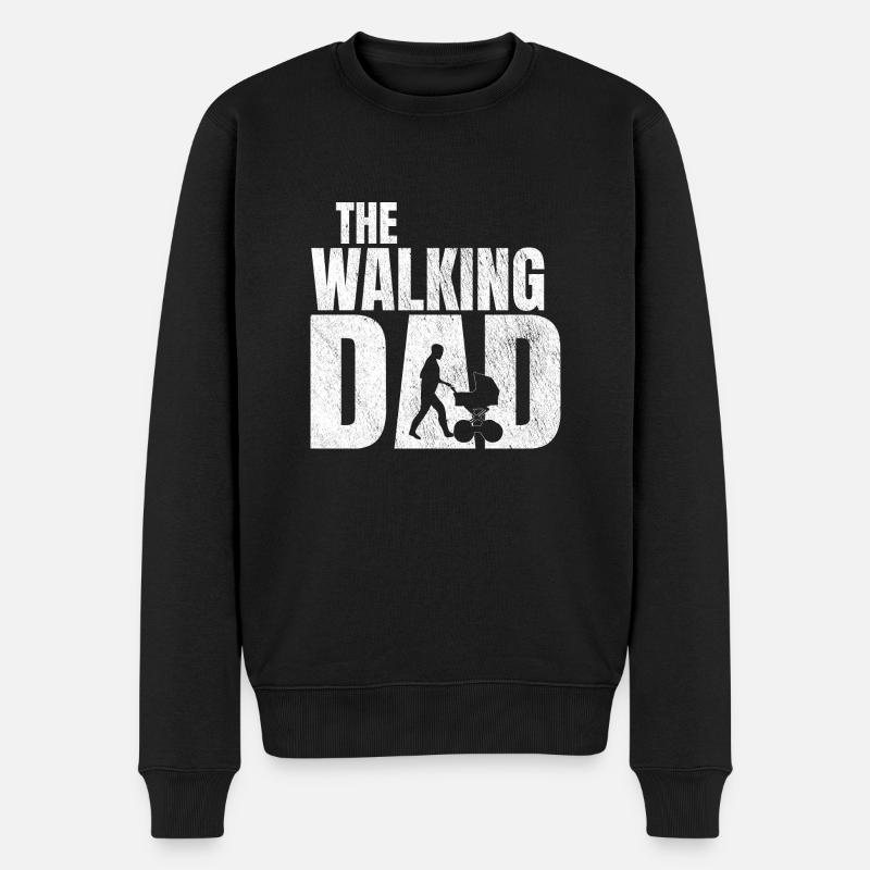 the walking dad | Vatertag | Papa Geschenk - Männer Premium Bio Pullover - Schwarz