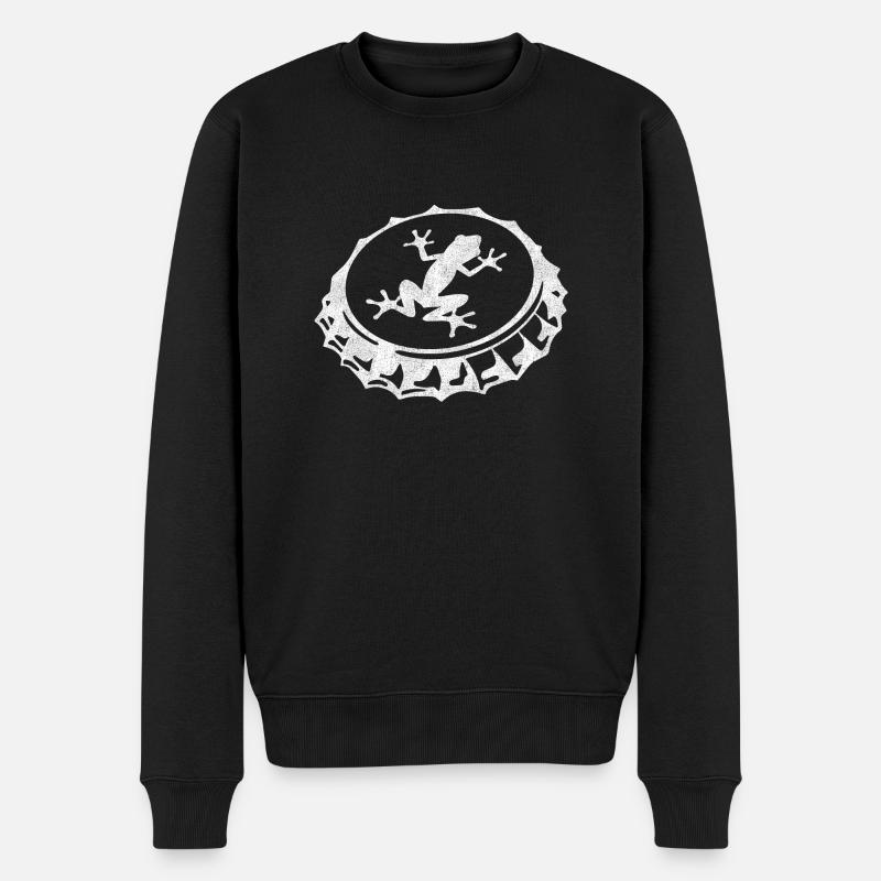 Frosch - Männer Premium Bio Pullover - Schwarz