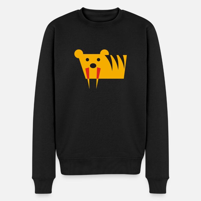 Säbelzahntiger - Männer Premium Bio Pullover - Schwarz