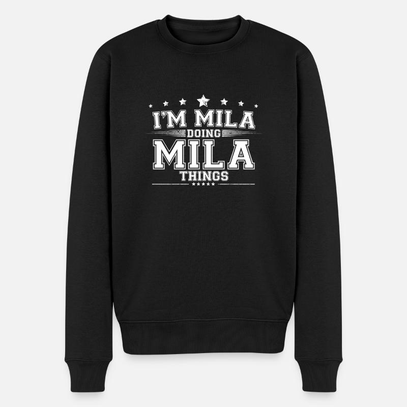 Mila - Männer Premium Bio Pullover - Schwarz