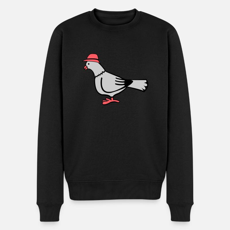 Taube - Männer Premium Bio Pullover - Schwarz