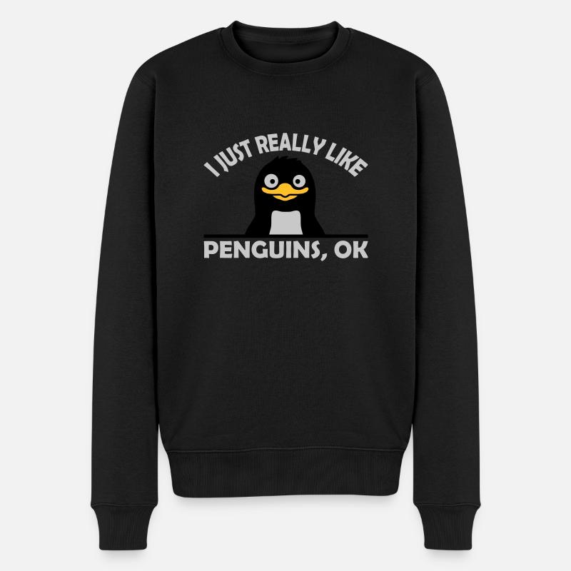 J’aime juste les pingouins - Pull Premium bio Homme - noir