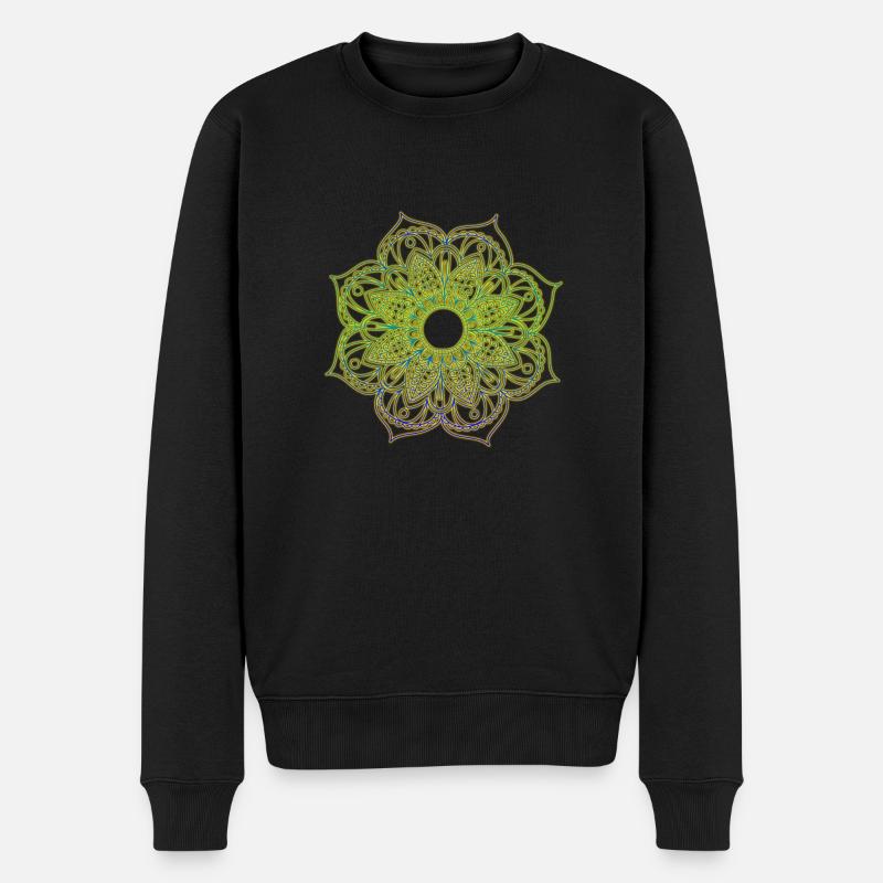 Mandala - Männer Premium Bio Pullover - Schwarz