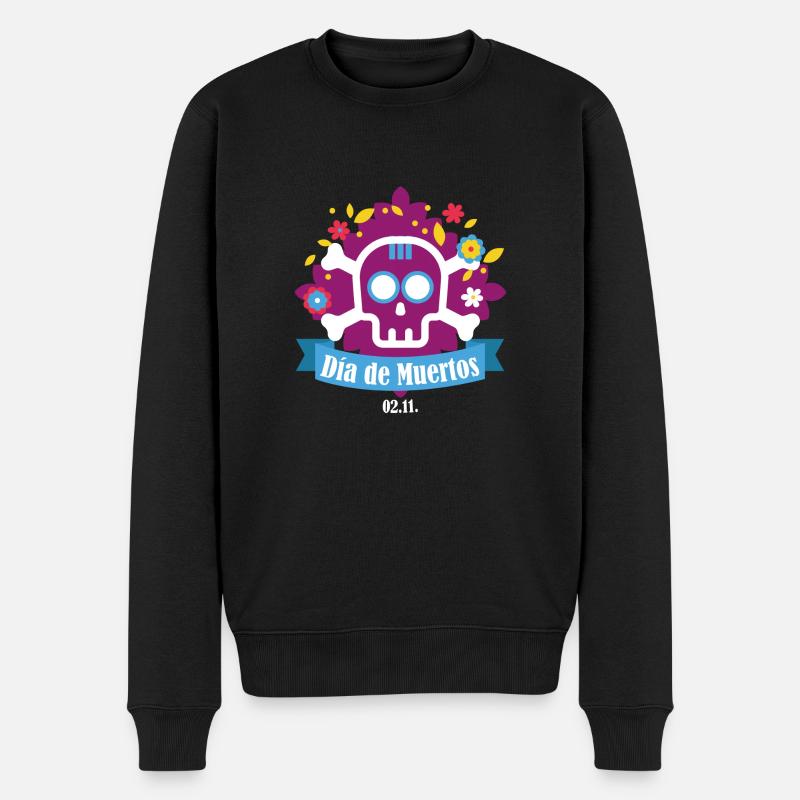 dia de muertos violet - Pull Premium bio Homme - noir