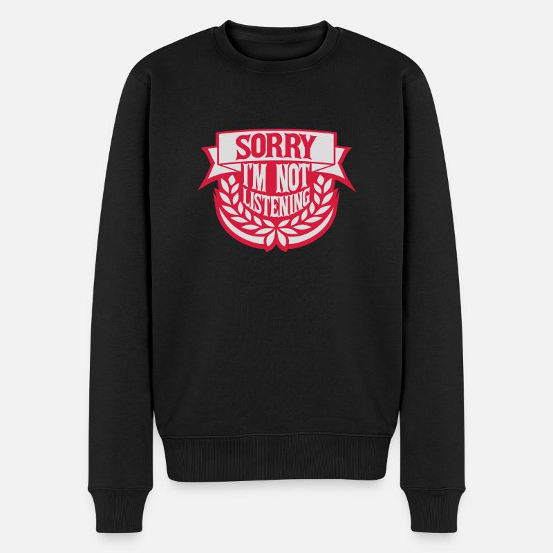 désolé de ne pas écouter - Pull Premium bio Homme - noir