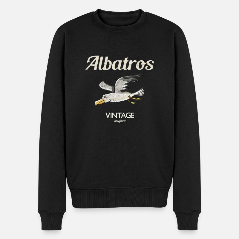 albatros original Tshirt, Hoodie - Männer Premium Bio Pullover - Schwarz