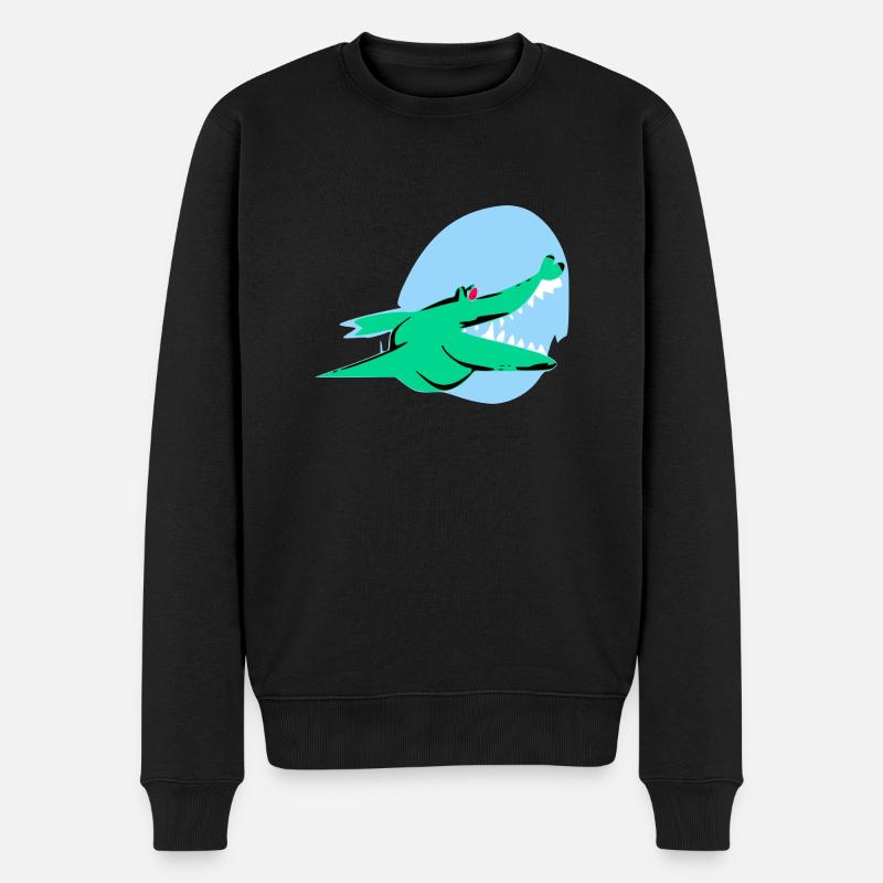 Zoco das Krokodil - Männer Premium Bio Pullover - Schwarz