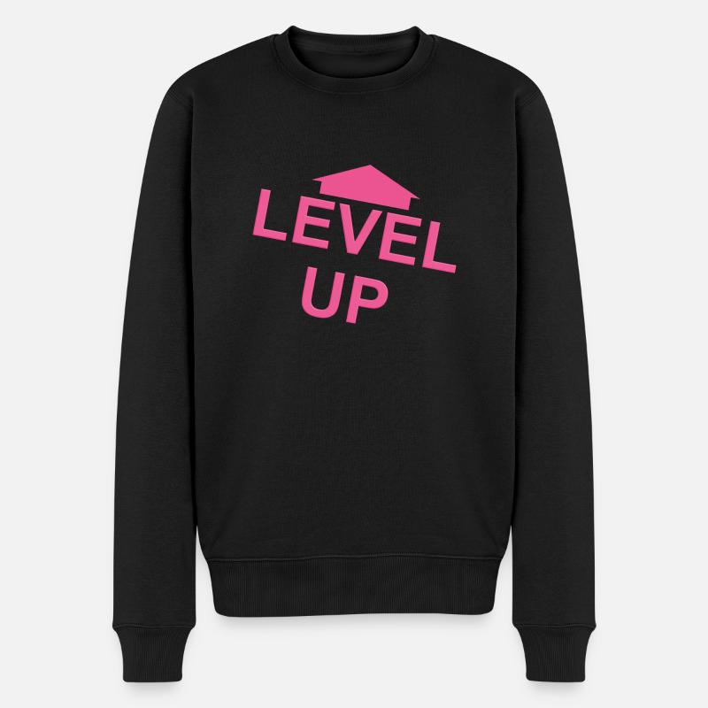 Level Up rose flèche - Pull Premium bio Homme - noir