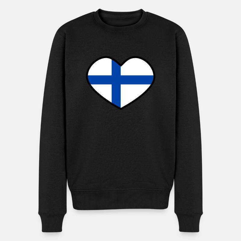 Finnland - Männer Premium Bio Pullover - Schwarz