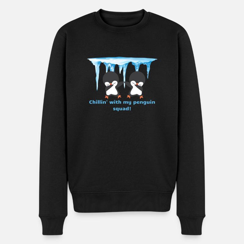 Pinguin-Mannschaft - Männer Premium Bio Pullover - Schwarz