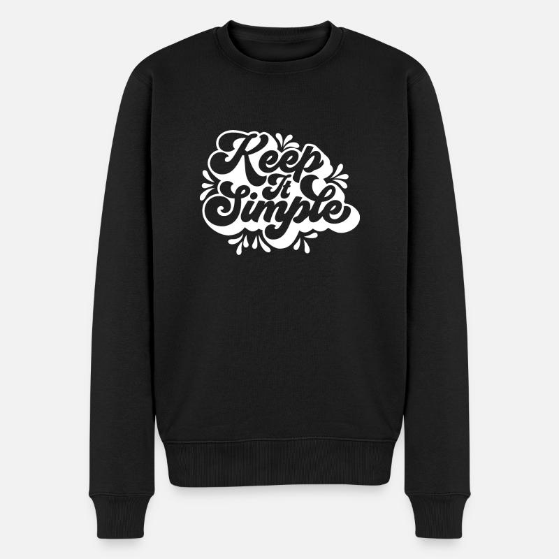 Halte es einfach - Männer Premium Bio Pullover - Schwarz