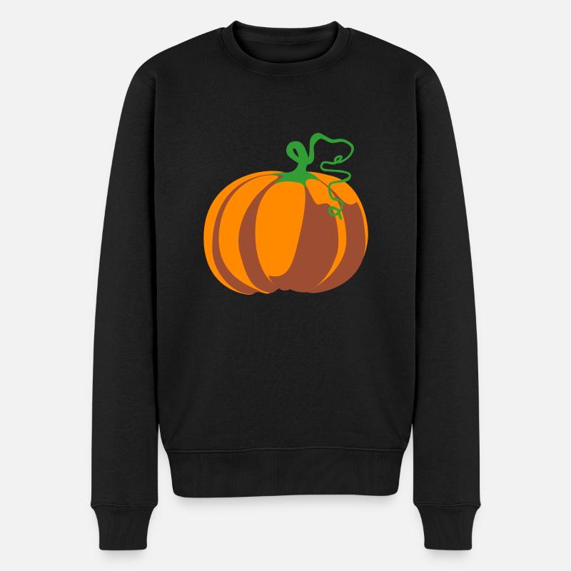Kürbis - Männer Premium Bio Pullover - Schwarz
