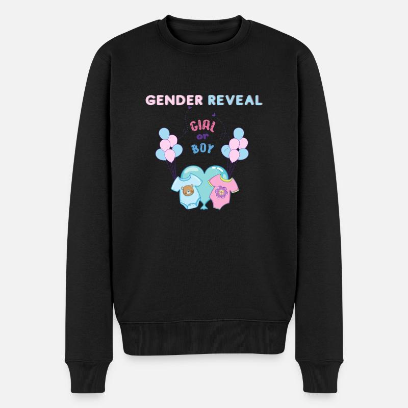Gender Reveal - Männer Premium Bio Pullover - Schwarz