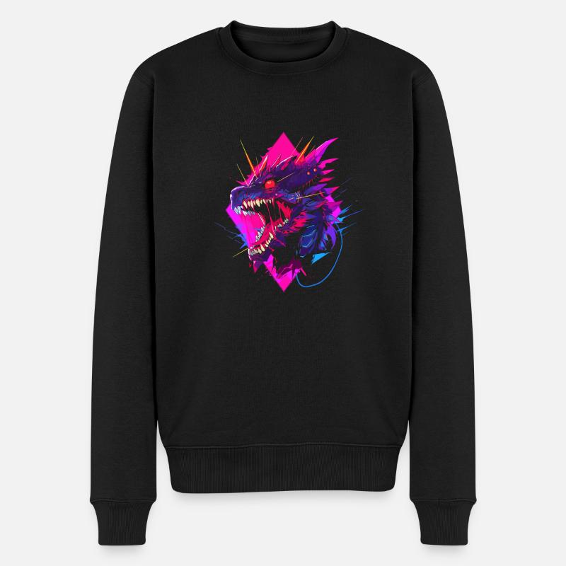 Synthwave Dragon - Pull Premium bio Homme - noir