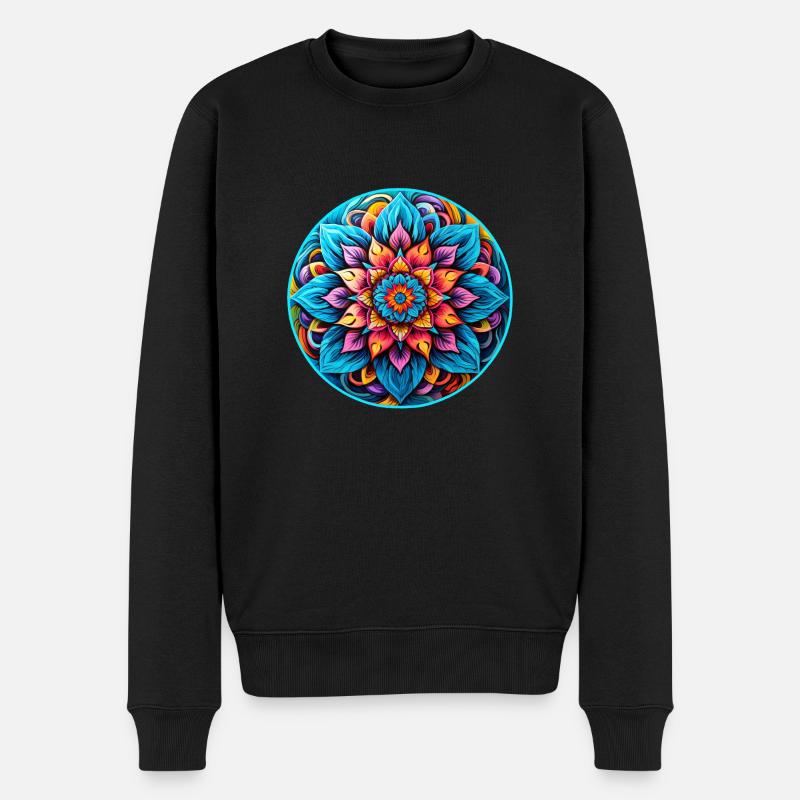 Mandala - Männer Premium Bio Pullover - Schwarz