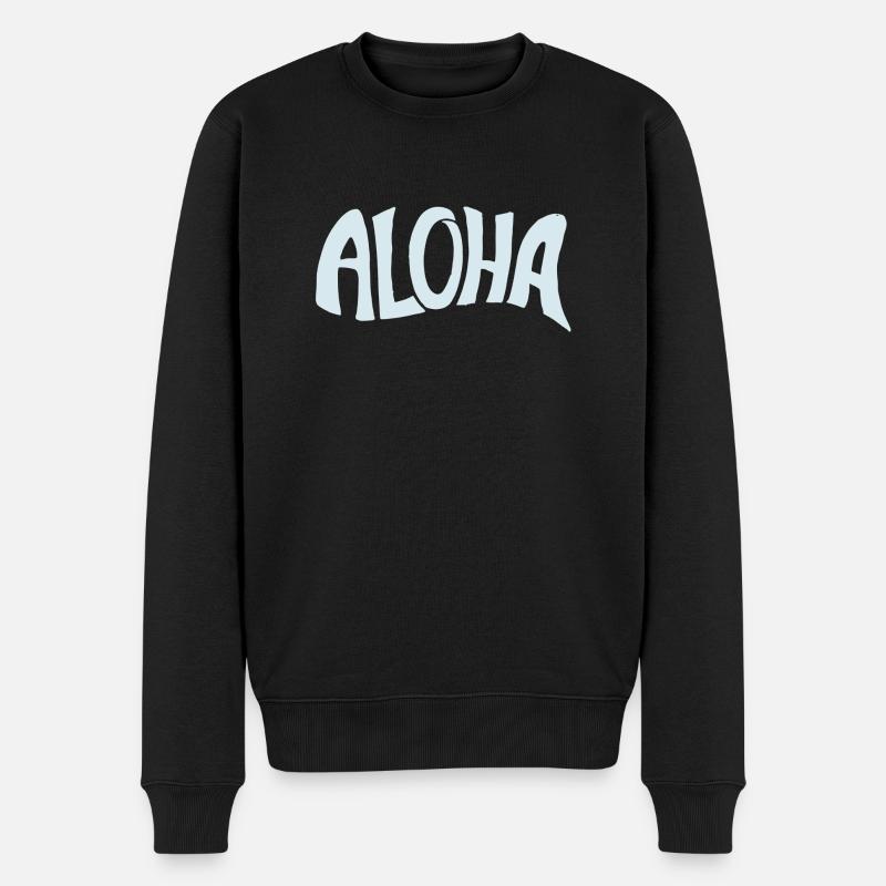 Aloha - Männer Premium Bio Pullover - Schwarz