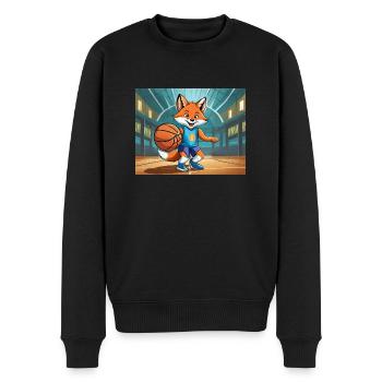 mignon petit renard démon vie quotidienne - basket-ball - Pull Premium bio Homme - noir - Devant - Nico (187cm)