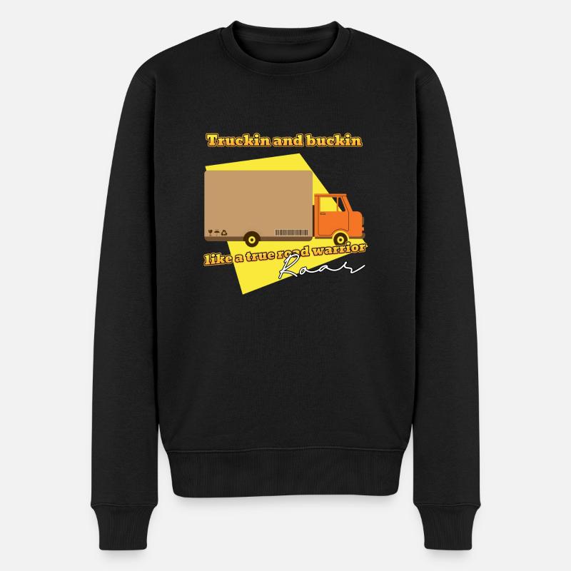 Trucking and buckin - Männer Premium Bio Pullover - Schwarz