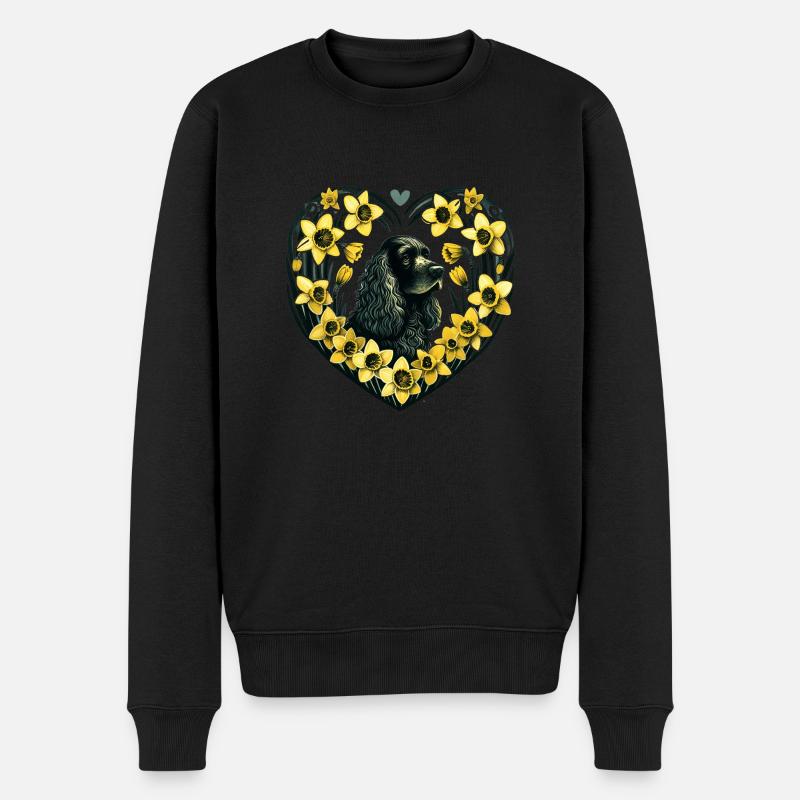 Schwarzer Cocker Spaniel - Männer Premium Bio Pullover - Schwarz